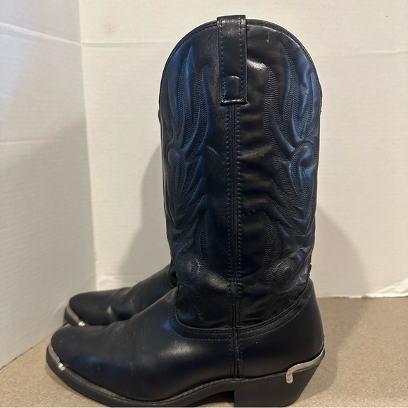 Laredo Men’s Black McComb Western Round Toe Cowboy 10 1/2 D Boots - Picture 4 of 6